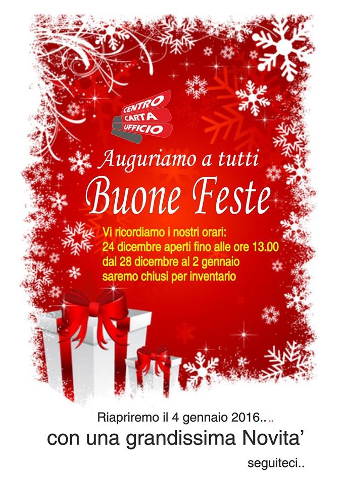 BUONE FESTE e buon inizio 2016